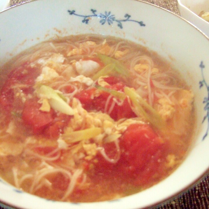トマトと卵の簡単にゅうめん レシピ 作り方 By Mococo05 楽天レシピ